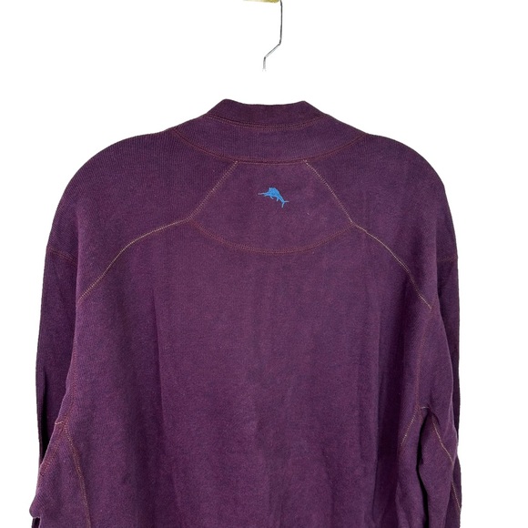 Tommy Bahama Reversible Sweatshirt Mens Sweater 1/4 Zip Long Sleeve Purple Large - Picture 7 of 9